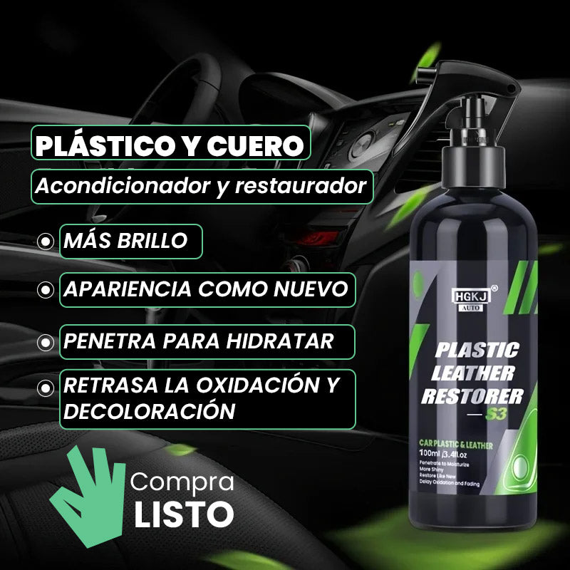 Restaurador de Plástico y Cuero para Autos - Pulidor y Limpiador profundo.